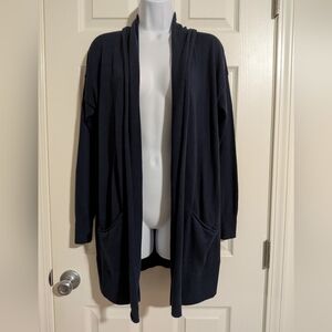 Women's 10 Fat Face Wool Blend Open Cardigan Sweater Pockets